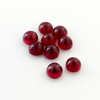 Ruby Smooth Round Shape AA Grade Cabochon Parcel - 6mm - 9 Pc. - 16.55 Cts.