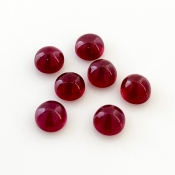 12.15 Cts. Ruby 6mm Smooth Round Shape AA Grade Cabochons Parcel - Total 7 Pcs.