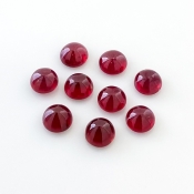 16.85 Cts. Ruby 6.5mm Smooth Round Shape AA Grade Cabochons Parcel - Total 9 Pcs.