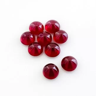 Ruby Smooth Round Shape AA Grade Cabochon Parcel - 6.5mm - 9 Pc. - 16.85 Cts.