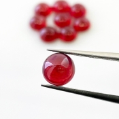 16.85 Cts. Ruby 6.5mm Smooth Round Shape AA Grade Cabochons Parcel - Total 9 Pcs.