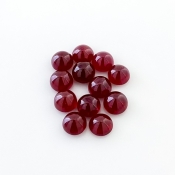 28.30 Cts. Ruby 7mm Smooth Round Shape AA Grade Cabochons Parcel - Total 12 Pcs.