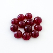 28.30 Cts. Ruby 7mm Smooth Round Shape AA Grade Cabochons Parcel - Total 12 Pcs.