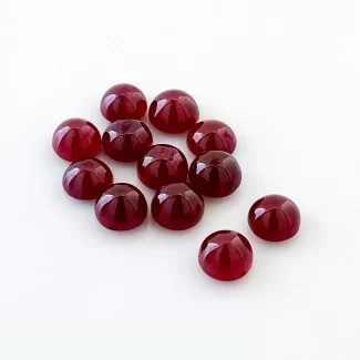 Ruby Smooth Round Shape AA Grade Cabochon Parcel - 7mm - 12 Pc. - 28.30 Cts.
