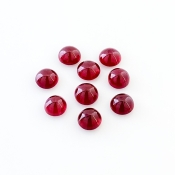 17.60 Cts. Ruby 6.5-7mm Smooth Round Shape AA Grade Cabochons Parcel - Total 9 Pcs.