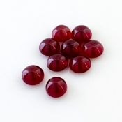 17.60 Cts. Ruby 6.5-7mm Smooth Round Shape AA Grade Cabochons Parcel - Total 9 Pcs.