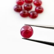 17.60 Cts. Ruby 6.5-7mm Smooth Round Shape AA Grade Cabochons Parcel - Total 9 Pcs.