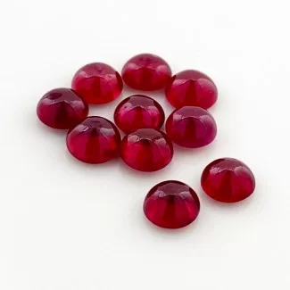 Ruby Smooth Round Shape AA Grade Cabochon Parcel - 6mm - 10 Pc. - 12.55 Cts.