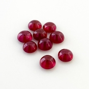 12.05 Cts. Ruby 6mm Smooth Round Shape AA Grade Cabochons Parcel - Total 9 Pcs.