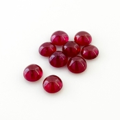 12.05 Cts. Ruby 6mm Smooth Round Shape AA Grade Cabochons Parcel - Total 9 Pcs.