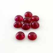 12.05 Cts. Ruby 6mm Smooth Round Shape AA Grade Cabochons Parcel - Total 9 Pcs.