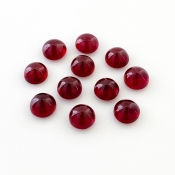24.50 Cts. Ruby 7mm Smooth Round Shape AA Grade Cabochons Parcel - Total 11 Pcs.