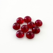 16.50 Cts. Ruby 6.5mm Smooth Round Shape AA Grade Cabochons Parcel - Total 9 Pcs.