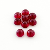 16.50 Cts. Ruby 6.5mm Smooth Round Shape AA Grade Cabochons Parcel - Total 9 Pcs.