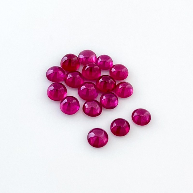 Ruby Smooth Round Shape AA Grade Cabochon Parcel - 4.5mm - 17 Pc. - 8.70 Cts.