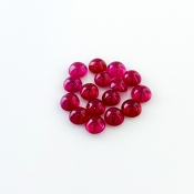 12.75 Cts. Ruby 5mm Smooth Round Shape AA Grade Cabochons Parcel - Total 16 Pcs.