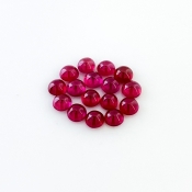 12.75 Cts. Ruby 5mm Smooth Round Shape AA Grade Cabochons Parcel - Total 16 Pcs.