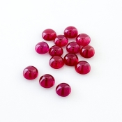 14.70 Cts. Ruby 5.5mm Smooth Round Shape AA Grade Cabochons Parcel - Total 14 Pcs.