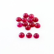 14.70 Cts. Ruby 5.5mm Smooth Round Shape AA Grade Cabochons Parcel - Total 14 Pcs.