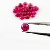 11.70 Cts. Ruby 4-6mm Smooth Round Shape AA Grade Cabochons Parcel - Total 19 Pcs.