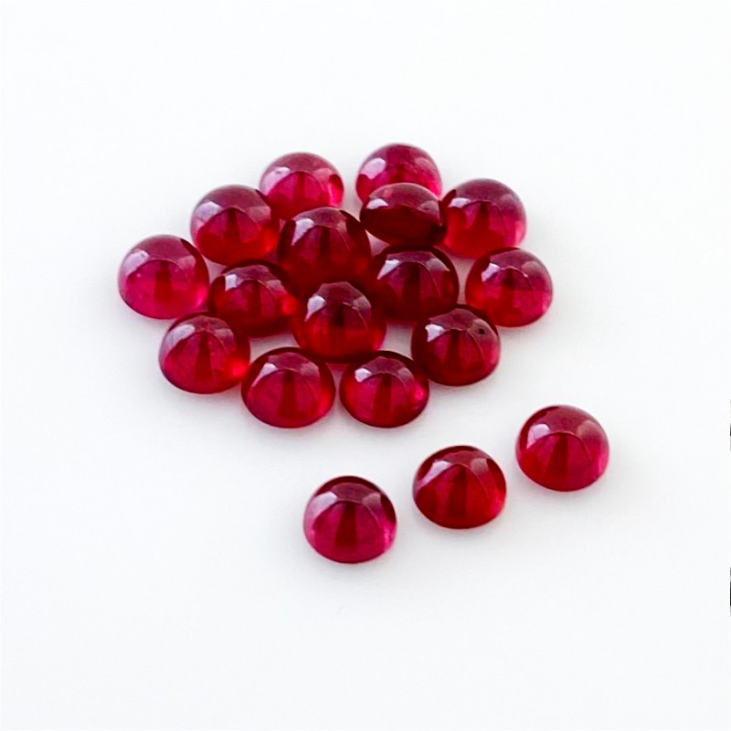 Ruby Smooth Round Shape AA Grade Cabochon Parcel - 5mm - 18 Pc. - 16.95 Cts.