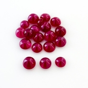 17.20 Cts. Ruby 4.5-5.5mm Smooth Round Shape AA Grade Cabochons Parcel - Total 19 Pcs.