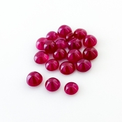 17.20 Cts. Ruby 4.5-5.5mm Smooth Round Shape AA Grade Cabochons Parcel - Total 19 Pcs.