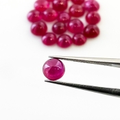 17.20 Cts. Ruby 4.5-5.5mm Smooth Round Shape AA Grade Cabochons Parcel - Total 19 Pcs.