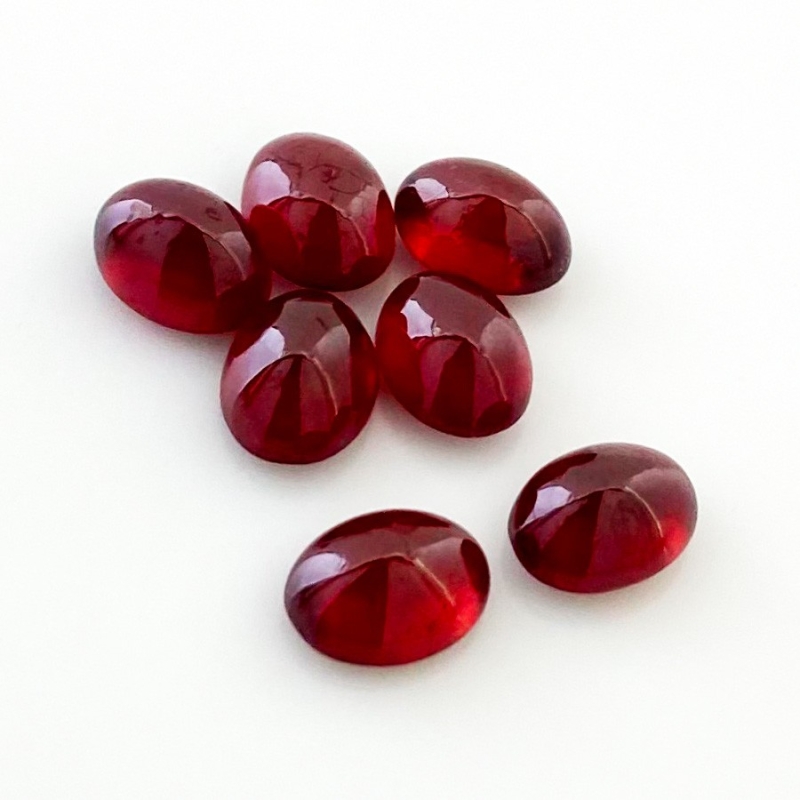 20.90 Cts. Ruby 9x7mm Smooth Oval Shape AA Grade Cabochons Parcel - Total 7 Pcs.