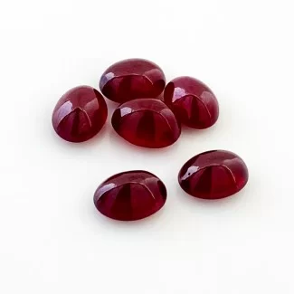 Ruby Smooth Oval Shape AA Grade Cabochon Parcel - 9x7mm - 6 Pc. - 18.10 Cts.