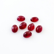 10.65 Cts. Ruby 7x5mm Smooth Oval Shape AA Grade Cabochons Parcel - Total 7 Pcs.