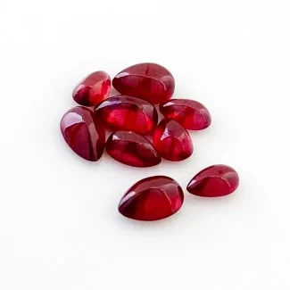 Ruby Smooth Pear Shape AA Grade Cabochon Parcel - 7x4-8.5x5mm - 9 Pc. - 10.65 Cts.