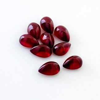 Ruby Smooth Pear Shape AA Grade Cabochon Parcel - 8x5mm - 9 Pc. - 13.65 Cts.