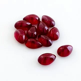 Ruby Smooth Pear Shape AA Grade Cabochon Parcel - 8x5mm - 11 Pc. - 16.15 Cts.