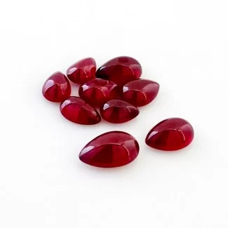 Ruby Smooth Pear Shape AA Grade Cabochon Parcel - 7x5-10.5x6.5mm - 9 Pc. - 15 Cts.