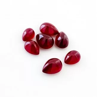 Ruby Smooth Pear Shape AA Grade Cabochon Parcel - 7x5-9x7mm - 7 Pc. - 15.55 Cts.
