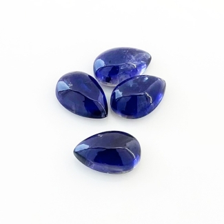 11.7 Carat Iolite 12x8mm Smooth Pear Shape A Grade Cabochons Parcel - Total 4 Pcs.