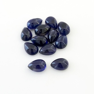 16.85 Carat Iolite 9x6mm Smooth Pear Shape A Grade Cabochons Parcel - Total 12 Pcs.
