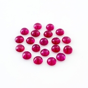 15.50 Cts. Ruby 5mm Smooth Round Shape AA Grade Cabochons Parcel - Total 20 Pcs.