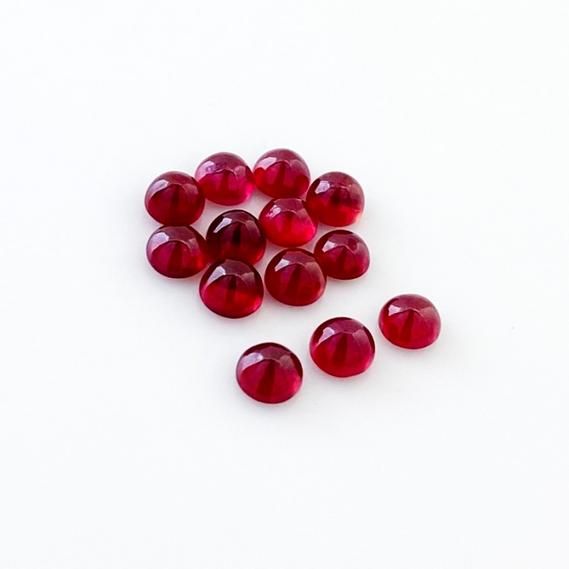 Ruby Smooth Round Shape AA Grade Cabochon Parcel - 5mm - 13 Pc. - 12.45 Cts.