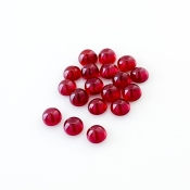 17 Cts. Ruby 5mm Smooth Round Shape AA Grade Cabochons Parcel - Total 18 Pcs.