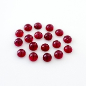 17 Cts. Ruby 5mm Smooth Round Shape AA Grade Cabochons Parcel - Total 18 Pcs.