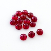 14.55 Cts. Ruby 5mm Smooth Round Shape AA Grade Cabochons Parcel - Total 15 Pcs.