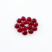 14.55 Cts. Ruby 5mm Smooth Round Shape AA Grade Cabochons Parcel - Total 15 Pcs.