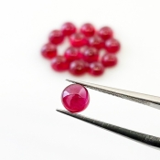 14.55 Cts. Ruby 5mm Smooth Round Shape AA Grade Cabochons Parcel - Total 15 Pcs.