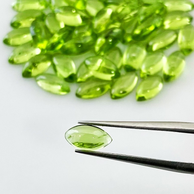 38.30 Carat Peridot 8x4mm Smooth Marquise Shape AAA Grade Cabochons Parcel - Total 52 Pcs.