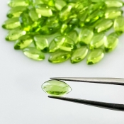 38.30 Carat Peridot 8x4mm Smooth Marquise Shape AAA Grade Cabochons Parcel - Total 52 Pcs.