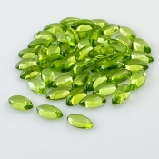 38.30 Carat Peridot 8x4mm Smooth Marquise Shape AAA Grade Cabochons Parcel - Total 52 Pcs.