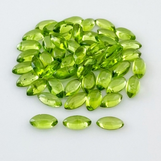 38.30 Carat Peridot 8x4mm Smooth Marquise Shape AAA Grade Cabochons Parcel - Total 52 Pcs.