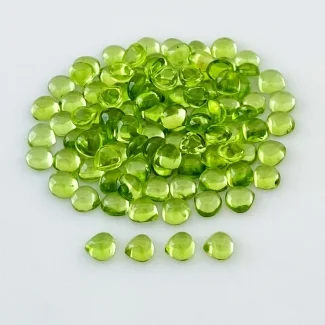 51.50 Carat Peridot 5mm Smooth Heart Shape AAA Grade Cabochons Parcel - Total 100 Pcs.